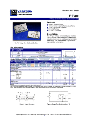 FTVALA datasheet - Voltage Controlled Crystal Oscillator (VCXO)