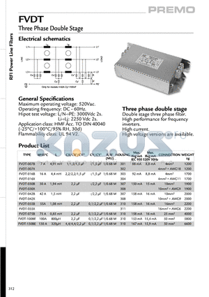 FVDT-900W datasheet - Three Phase Double Stage