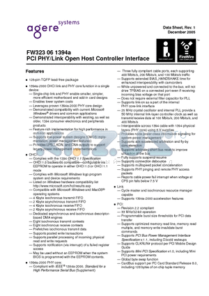 FW32306 datasheet - PCI PHY/Link Open Host Controller Interface