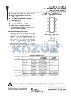 85505012A datasheet - OCTAL BUFFERS AND LINE DRIVERS WITH 3-STATE OUTPUTS