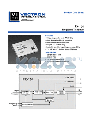 FX-104-CFC-D1K8 datasheet - Frequency Translator