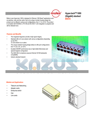 85572-0108 datasheet - HyperJackTM 1000 (Gigabit) stacked