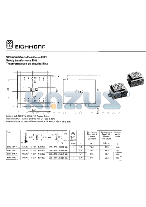 E142-12F datasheet - Safety transformers