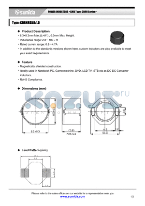 CDRH8D58/LDNP-680N datasheet - POWER INDUCTORS