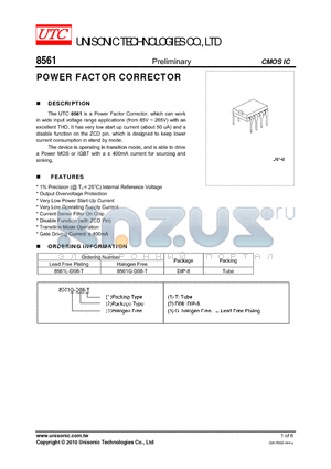 8561 datasheet - POWER FACTOR CORRECTOR