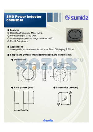 CDRH9D18NP-6R8MC datasheet - SMD Power Inductor