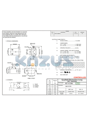 857-01-046 datasheet - EMI FILTER