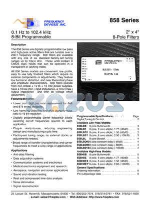 858H8B-2 datasheet - 2 X 4 8-Pole Filters