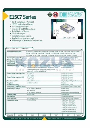 E15C7H2F-155.520M datasheet - OSCILLATOR