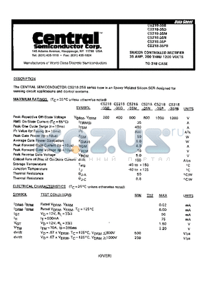 CS218-35D datasheet - SILICON CONTROLLED RECTIFIER 35 AMP, 200 THRU 1200 VOLTS