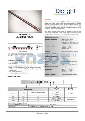 CDS-1190-RGB-S datasheet - CD Series LED Linear RGB Fixture
