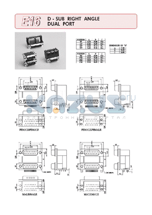 E16-03-A-A-C-A-A-A-1 datasheet - D-SUM PCB RIGHT ANGLE DUAL PORT