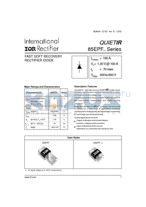 85EPF02 datasheet - FAST SOFT RECOVERY RECTIFIER DIODE