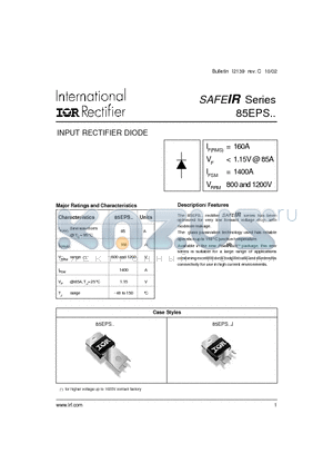 85EPS datasheet - INPUT RECTIFIER DIODE