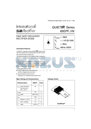 85EPF12 datasheet - FAST SOFT RECOVERY RECTIFIER DIODE