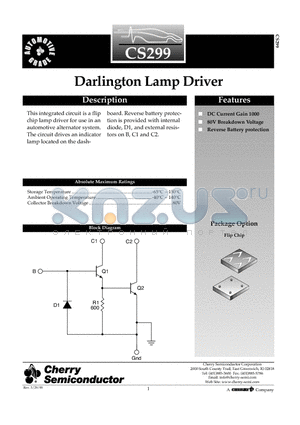 CS299H datasheet - Darlington Lamp Driver
