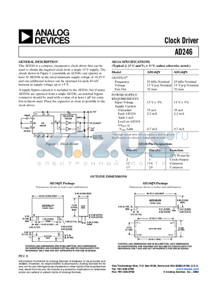 AD246 datasheet - Clock Driver