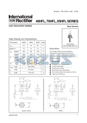 85HFLR20S02 datasheet - FAST RECOVERY DIODES