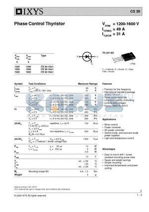 CS30-12IO1 datasheet - Phase Control Thyristor