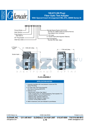 180-073B06-13-4-89 datasheet - Fiber Optic Test Adapter