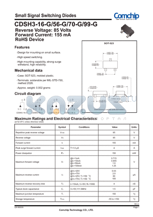CDSH3-56-G datasheet - Small Signal Switching Diodes