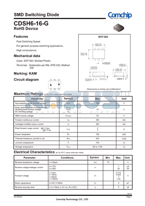 CDSH6-16-G_12 datasheet - SMD Switching Diode