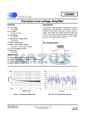 CS3003_09 datasheet - Precision Low-voltage Amplifier