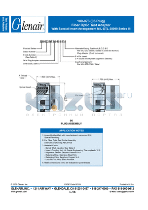 180-073J06-11-2-8S datasheet - Fiber Optic Test Adapter