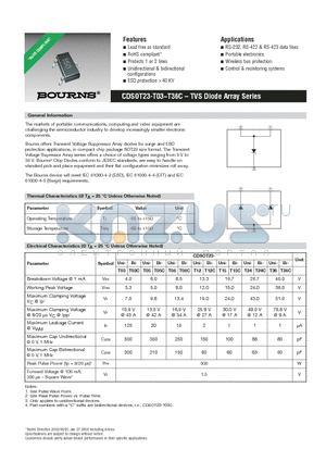 CDSOT23-T05C datasheet - CDSOT23-T03~T36C - TVS Diode Array Series