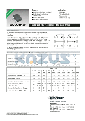 CDSOT236-T05 datasheet - CDSOT236-T05~T24C Series - TVS Diode Arrays