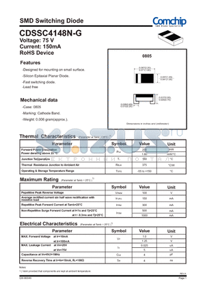 CDSSC4148N-G datasheet - SMD Switching Diode