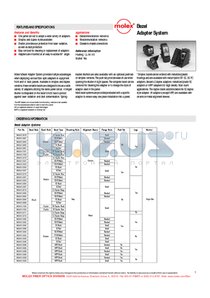 86004-3278 datasheet - Bezel Adapter System