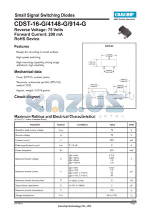 CDST-16-G datasheet - Small Signal Switching Diodes