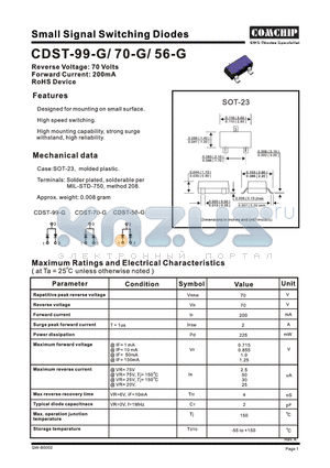 CDST-56-G datasheet - Small Signal Switching Diode