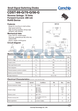 CDST-70-G datasheet - Small Signal Switching Diodes