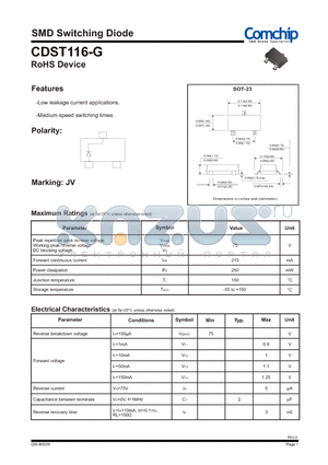 CDST116-G datasheet - SMD Switching Diode