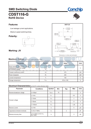 CDST116-G_12 datasheet - SMD Switching Diode
