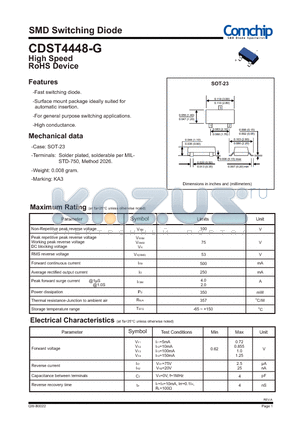 CDST4448-G datasheet - SMD Switching Diode
