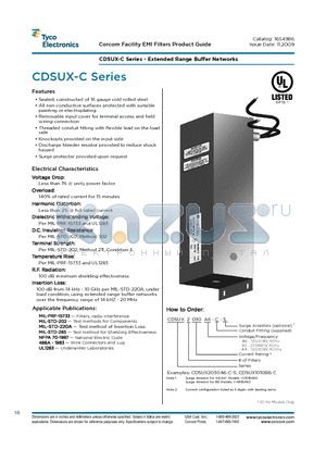 CDSUX1010B6-C-S datasheet - CDSUX-C Series - Extended Range Buffer Networks