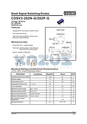 CDSV3-202N-G datasheet - Small-Signal Switching Diode