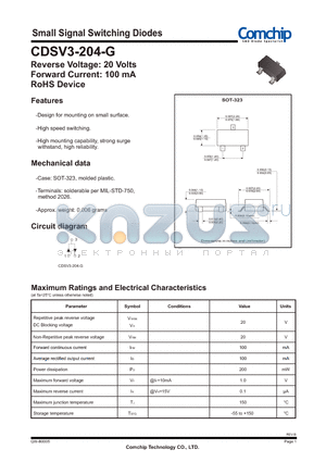 CDSV3-204-G datasheet - Small Signal Switching Diodes