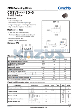 CDSV6-4448D-G_12 datasheet - SMD Switching Diode