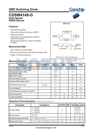 CDSW4148-G_12 datasheet - SMD Switching Diode