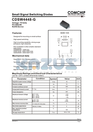 CDSW4448-G datasheet - Small-Signal Switching Diode