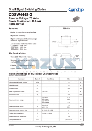 CDSW4448-G_12 datasheet - Small Signal Switching Diodes