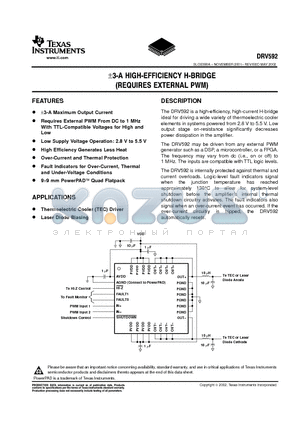 DRV592VFP datasheet - - 3-A HIGH EFFICIENCY H-BRIDGE