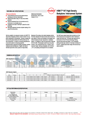 86105-1000 datasheet - HBMTTM MT High Density Backplane Interconnect System