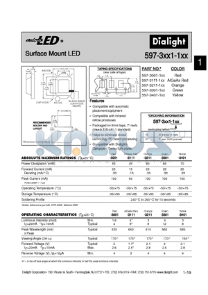 597-3301-107 datasheet - Surface Mount LED