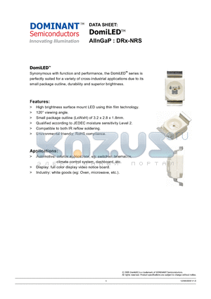 DRY-NRS-UV1-1 datasheet - High brightness surface mount LED using thin film technology