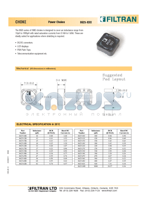 8625-10C datasheet - CHOKE Power Chokes